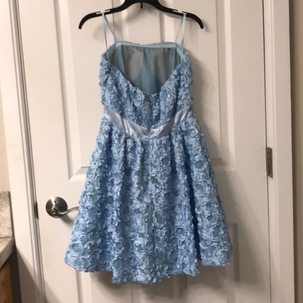 Baby Blue Ruffled/Flower Dress - Picture 2 of 4